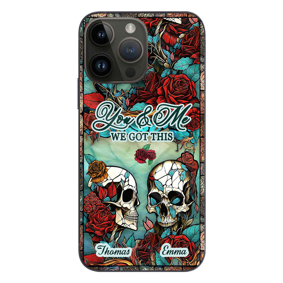 Skull Couple - Skull gift for husband, wife, boyfriend, girlfriend - Personalized Phone Case