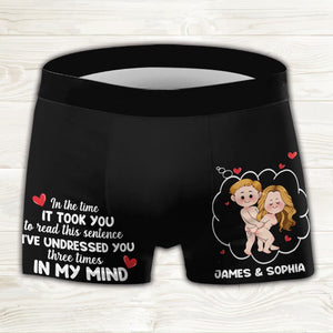 I've Undressed You Three Times - Personalized Couple Men Boxer Briefs