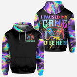 I Paused My Game To Be Here - Personalized Video Game All Over Shirt