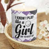 Golf Instruction - Golf gift for her, girlfriend, wife, daughter - Personalized Candle With Wooden Lid