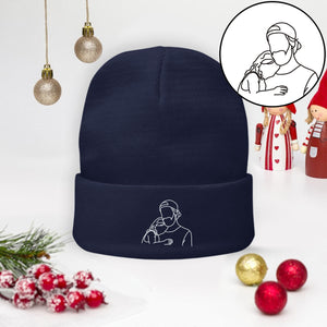 Custom Photo - Personalized Step Dad Embroidered Beanie