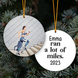 Ran A Lot Of Miles - Personalized Running Ornament