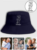 Custom Photo - Personalized Grandpa Embroidered Bucket Hat