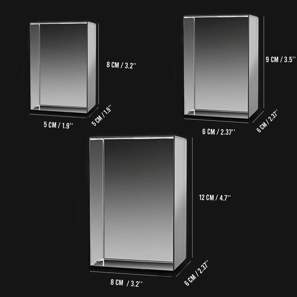 Custom Glass Laser Etched & Engraved Photo Picture - Personalized Couple Laser Engraving 3D Cuboid Shaped Crystal Lamp