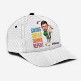 Swing Swear Drink Repeat - Personalized Golf Classic Cap