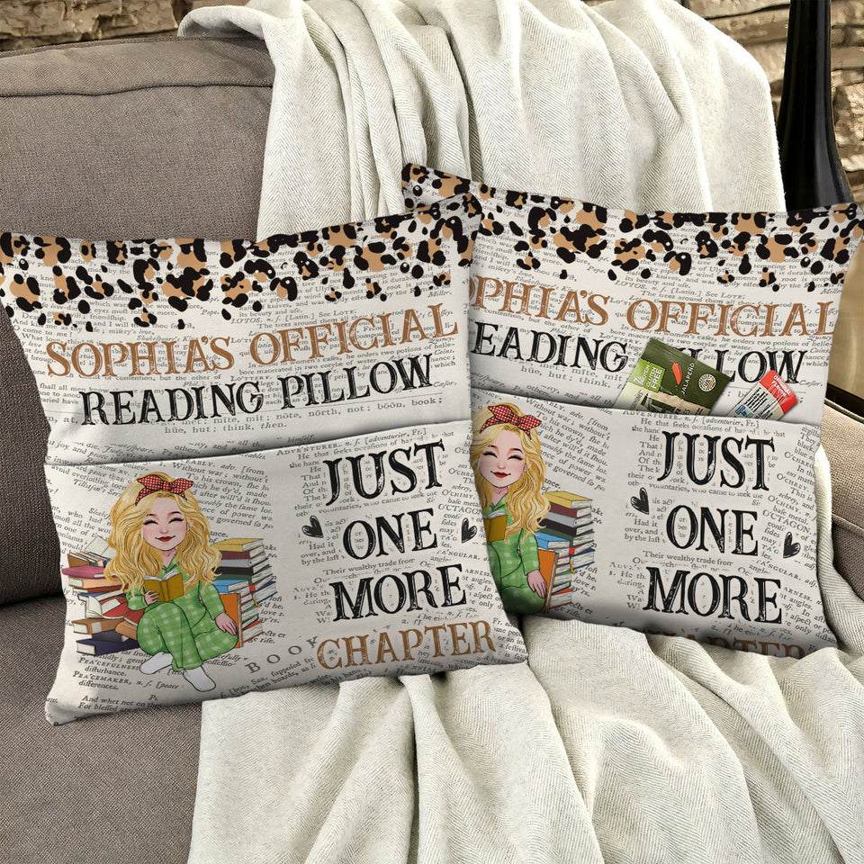 Just One More Chapter - Personalized Book Pocket Pillow
