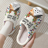 Dear Santa Define Naughty - Personalized Cat Slippers