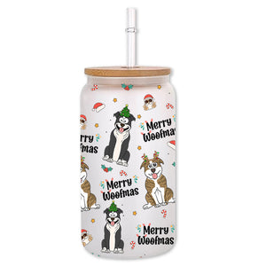 Funny Dogs Cats Merry Woofmas Meowy Catmas - Gift for dog lovers, cat lover - Personalized Can Glass