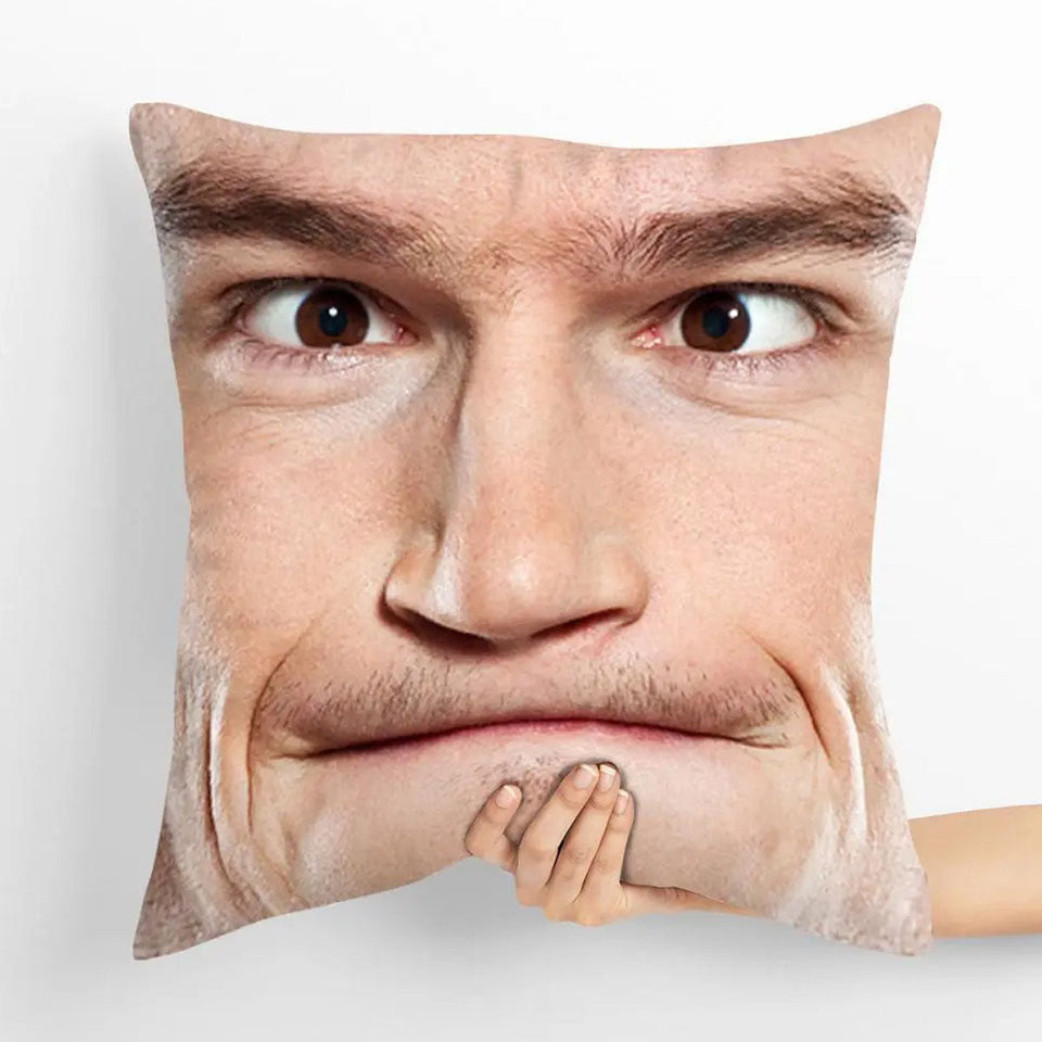 Funny Face Zoom In - Personalized Throw Pillow