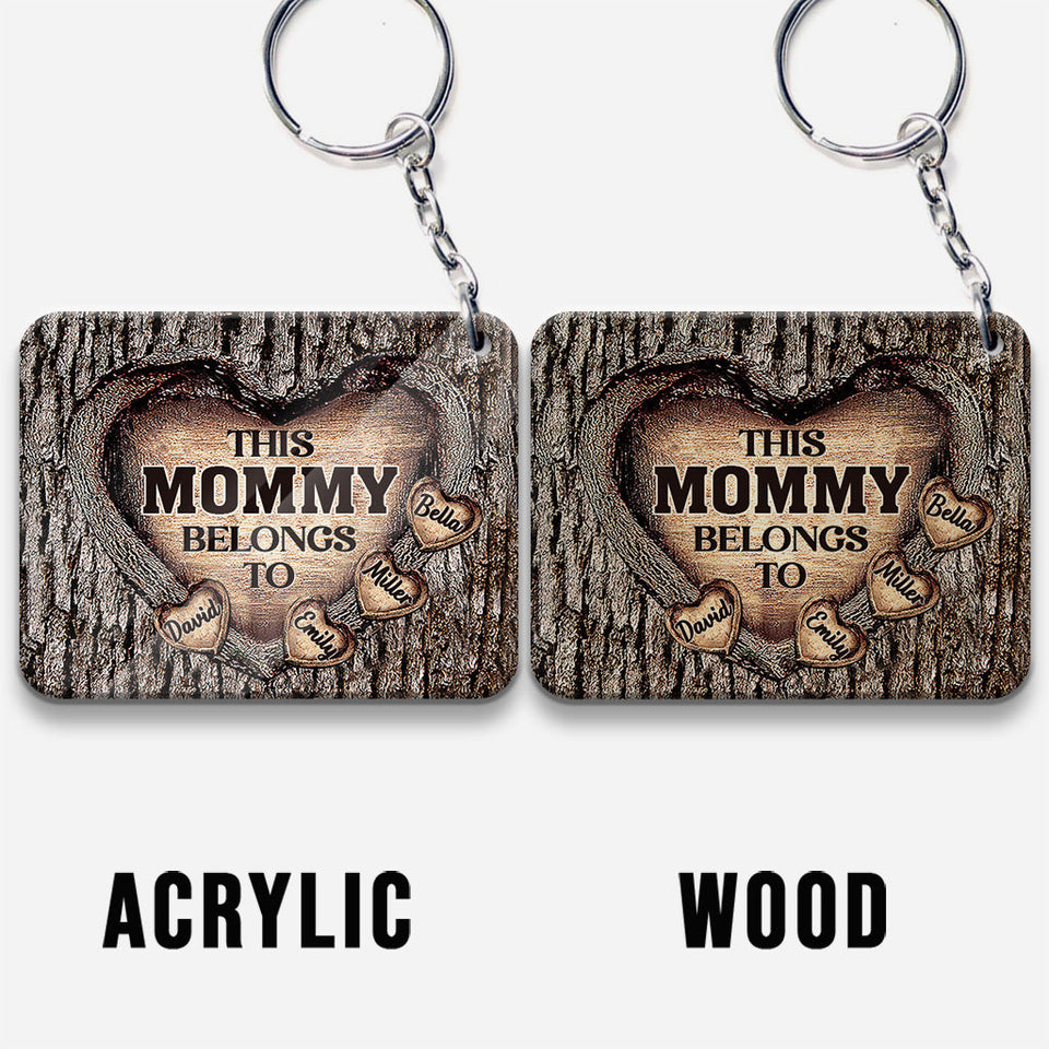 This Dad Belongs To - Gift for dad, grandma, grandpa, mom, uncle, aunt, brother, sister - Personalized Keychain