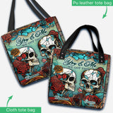 Skull Couple - Skull gift for husband, wife, boyfriend, girlfriend - Personalized Tote Bag