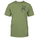 Custom Line Art - Personalized Cat Embroidered T-shirt
