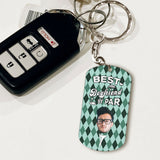 Best Dad By Par - Golf gift for dad, him, boyfriend, husband, grandpa - Personalized Stainless Steel Keychain