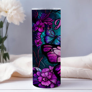 Butterfly Girl - Butterfly gift for her - Personalized Skinny Tumbler