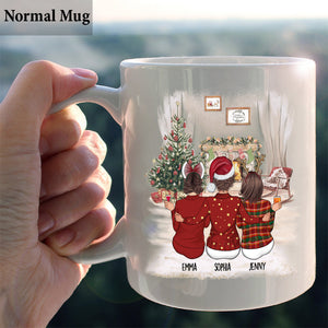 Mother And Daughters Forever Linked Together - Personalized Mother Mug