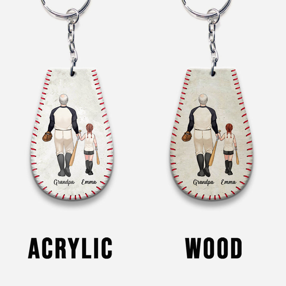 #1 Baseball Dad - Baseball gift for dad, grandpa - Personalized Keychain