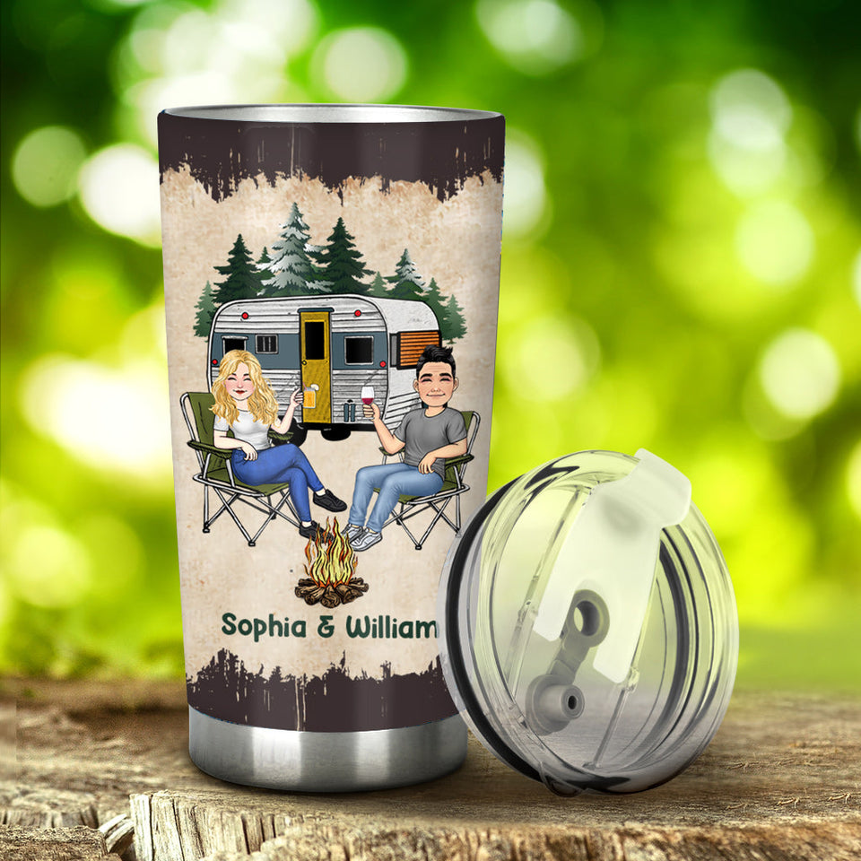 Let's Sit By The Campfire - Personalized Camping Tumbler