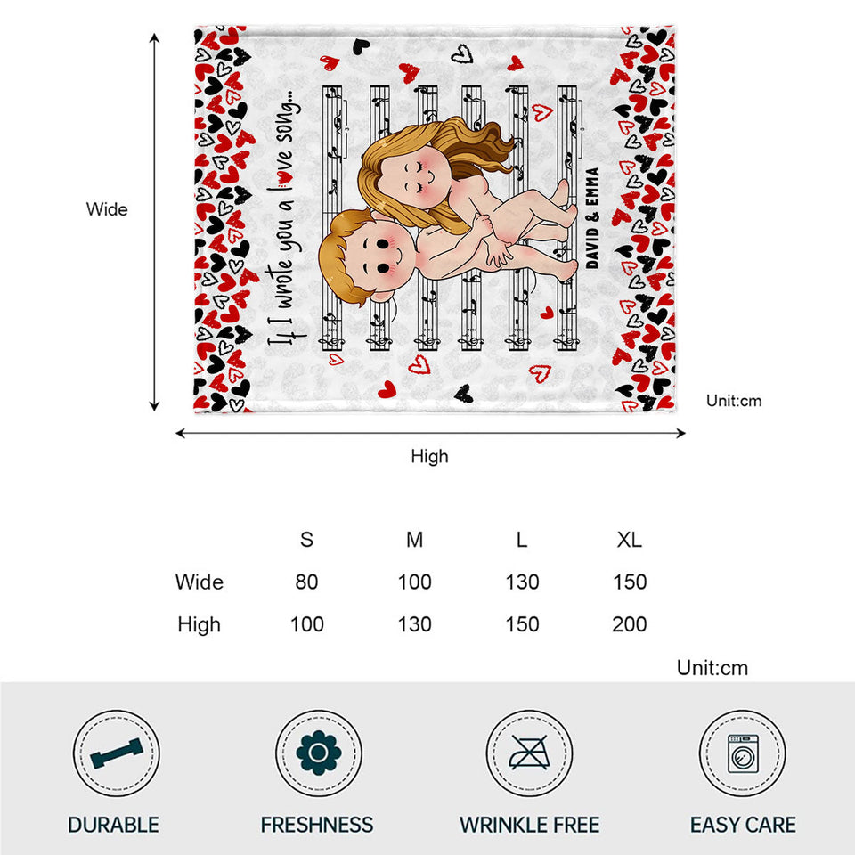 If I Wrote You A Love Song - Personalized Couple Blanket