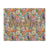 Floral Skeleton - Personalized Skull Wall Tapestry