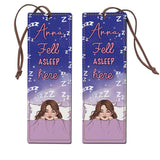 Fell Asleep Here - Personalized Book Leather Bookmark