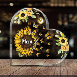 Beautiful Sunflower My Greatest Blessings - Gift for grandma, mom, aunt - Personalized Custom Shaped Acrylic Plaque