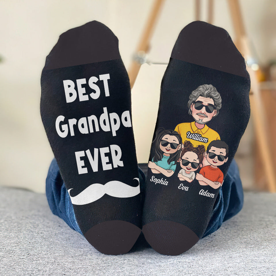 Best Grandpa Ever - Personalized Grandpa Socks