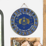 Check Your Energy - Personalized Witch Round Wood Sign