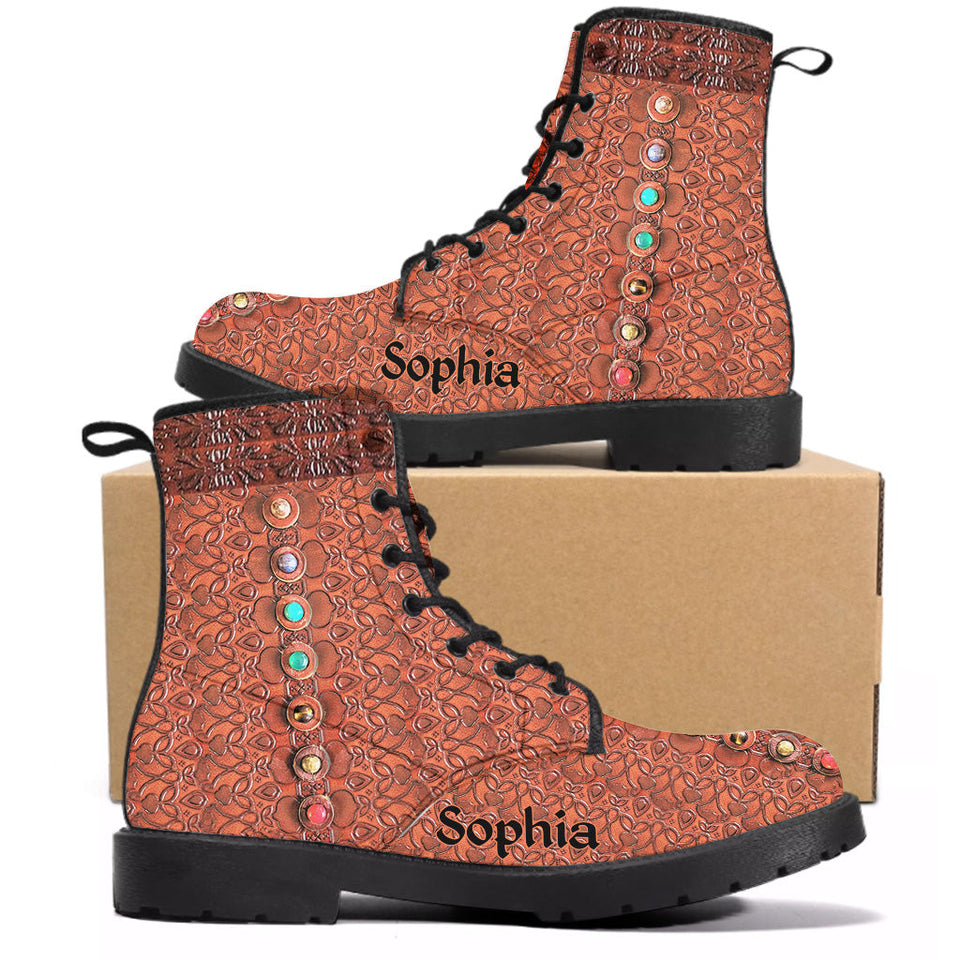 Namaste - Personalized Yoga Leather Boots