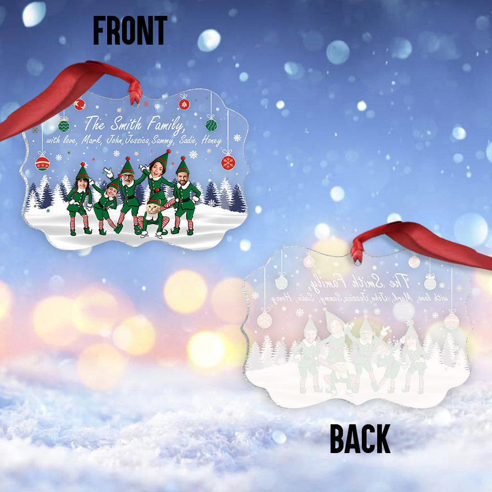Merry Christmas - Personalized Family Transparent Ornament