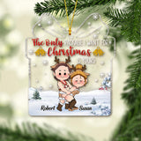 The Only Package I Want For Christmas Is Yours - Personalized Couple Transparent Ornament