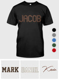Custom Name - Personalized Step Dad Embroidered T-shirt