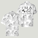 Custom Couple Line Drawing - Boyfriend and Girlfriend gift for boyfriend - Personalized Hawaiian Shirt