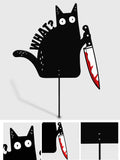 What? - Black Cat Metal Garden Art