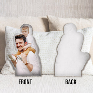 Custom Photo Humanoid - Personalized Step Dad Shaped Pillow