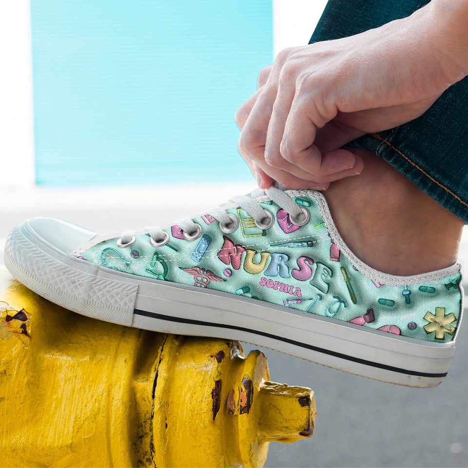 Nurse Life - Personalized Nurse Low Top Shoes