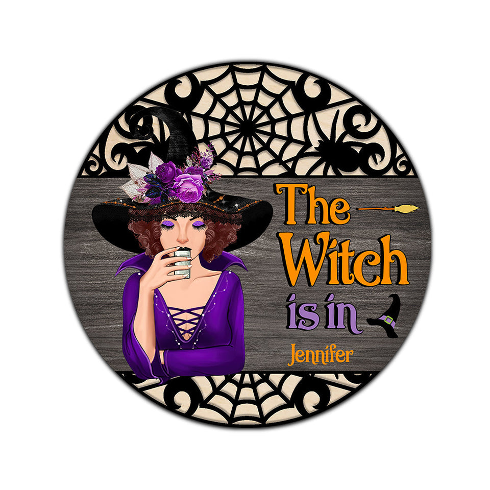 The Witch Is In - Personalized Witch Round Rug