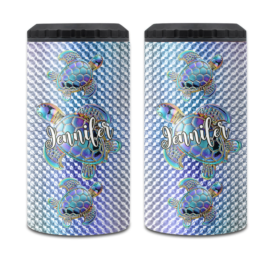 Salty Lil Beach - Personalized Turtle Can Cooler