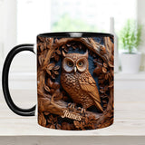 Just A Girl Who Loves Owls - Personalized Owl Accent Mug