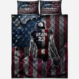 Love Football - Personalized Football Quilt Set