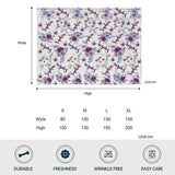 Custom Name Purple Flowers - Personalized Sibling Blanket