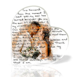 Handwritten Wedding Vows With Personalized Watercolor Portrait - Personalized Husband And Wife Custom Shaped Acrylic Plaque