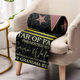 Star Of Fame Best Grandma Grandpa Mom Dad Ever - Personalized Grandma Blanket