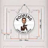 Funny Bathroom Sign - Personalized Couple Interchangeable Wood Sign