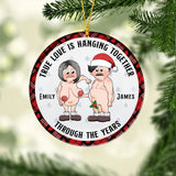 True Love Hanging Together Through The Years - Personalized Couple Ornament