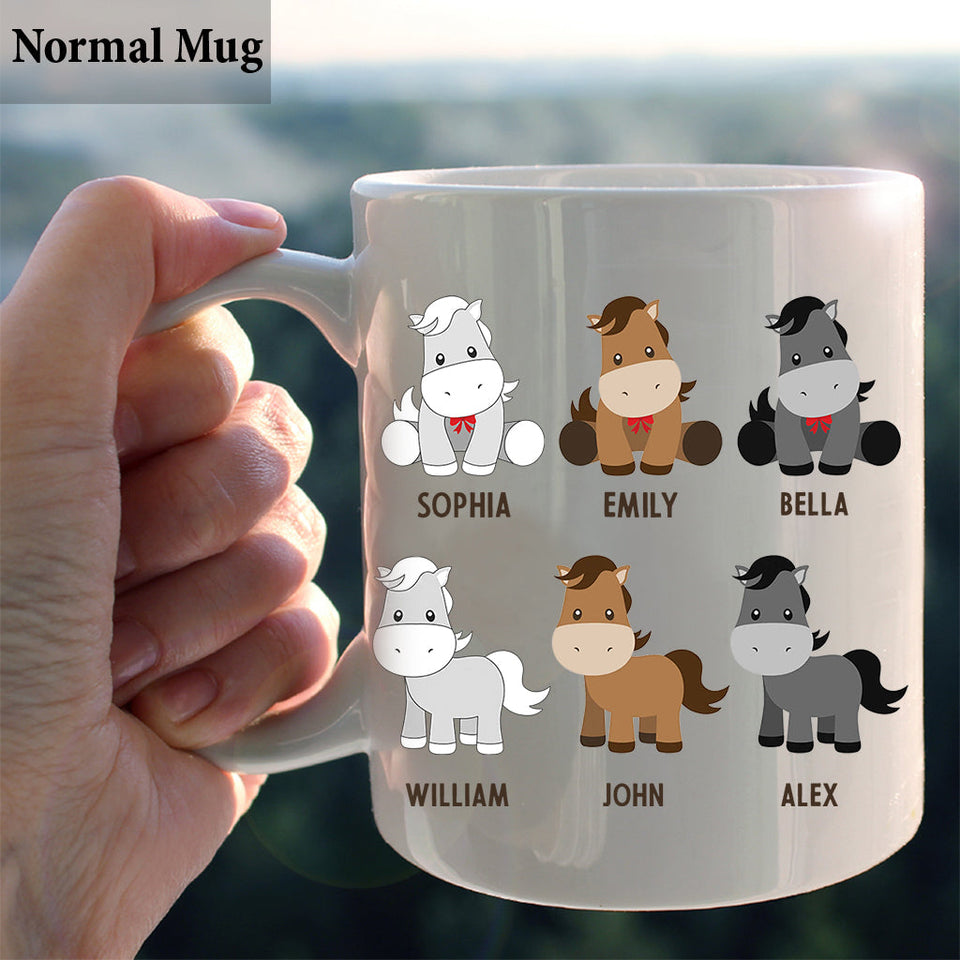 Daddy's Little Ponies - Horse gift for dad,grandpa, husband, him - Personalized Mug