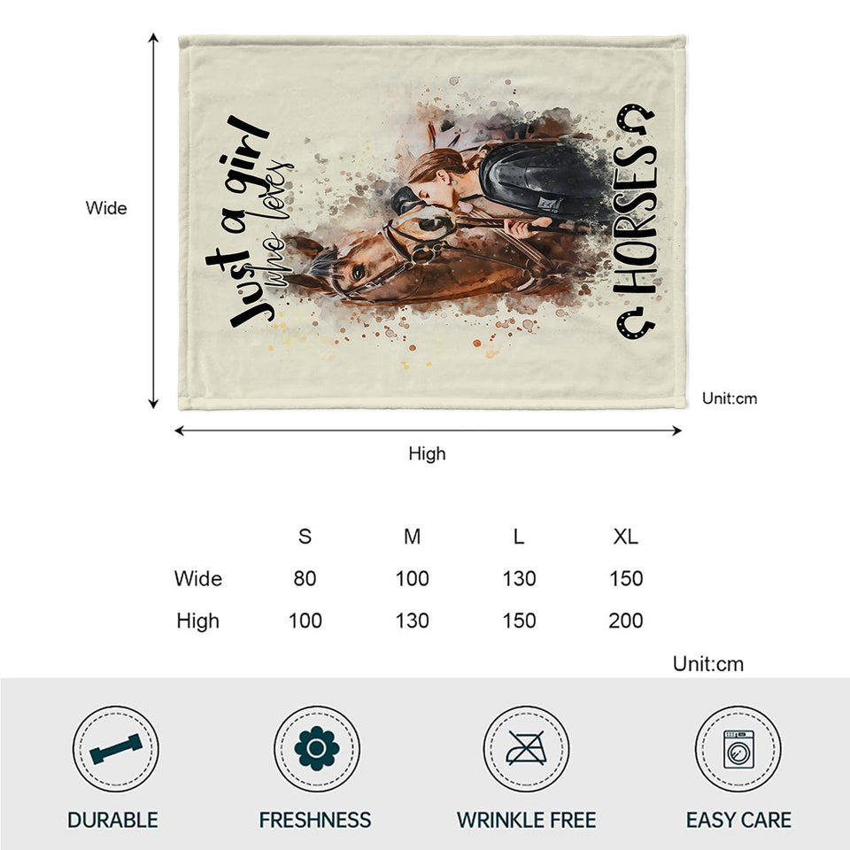 Just A Girl Who Loves Horses - Personalized Horse Blanket