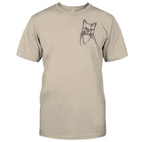 Custom Line Art - Personalized Cat Embroidered T-shirt