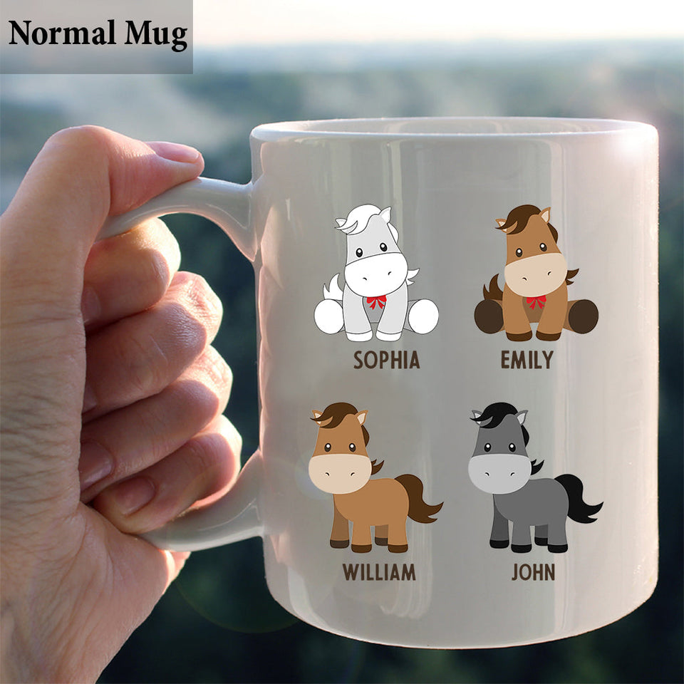 Daddy's Little Ponies - Horse gift for dad,grandpa, husband, him - Personalized Mug