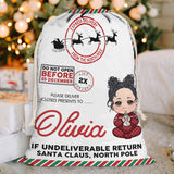 Do Not Open Before 25 December - Personalized Family Drawstring Tote Bag