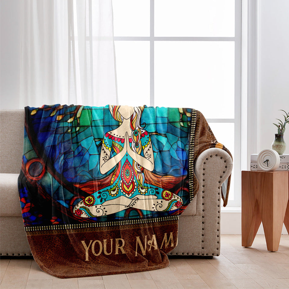 Namaste Green - Personalized Yoga Blanket